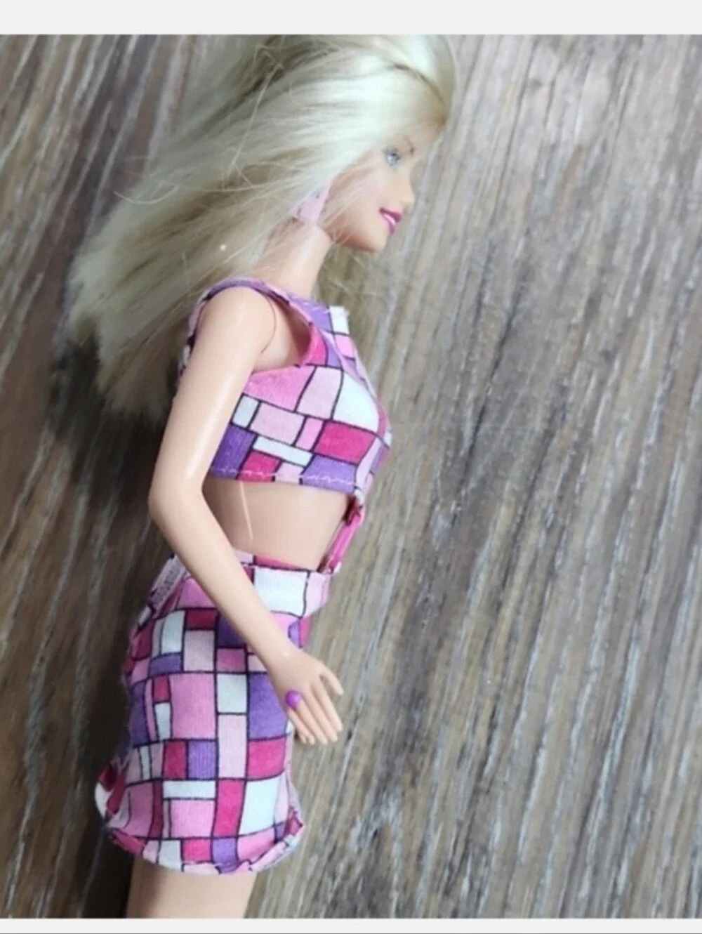 Vintage Hip To Be Square Barbie Doll Pink Purple Dress